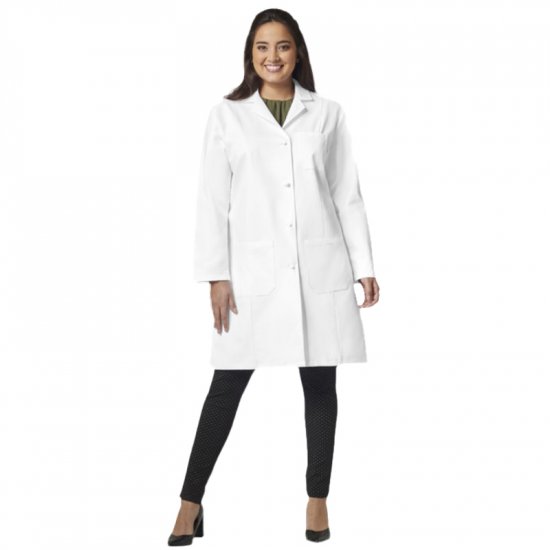 Fashion Seal 39\" Knot Button Traditional Length Women\'s Lab Coat