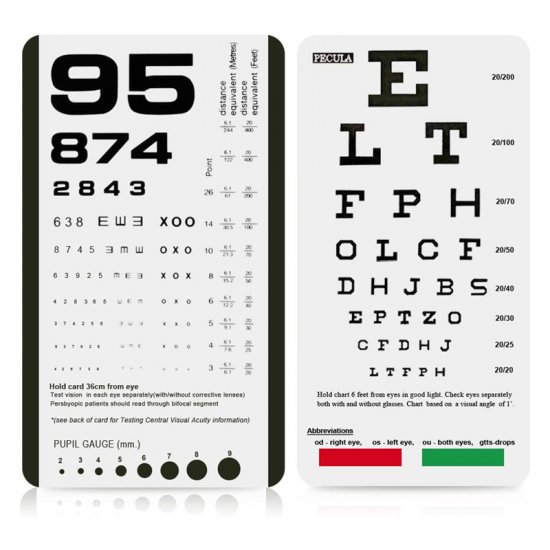 Ultimate Rosenbaum/Snellen Pocket Eye Chart